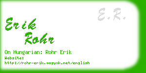 erik rohr business card